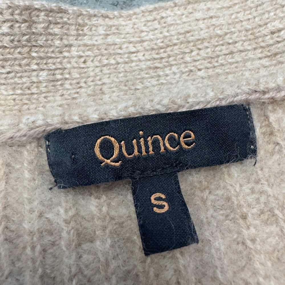 Quince Mongolian Cashmere Oversized Boyfriend Cardigan Sweater Oatmeal Small - Picture 2 of 9